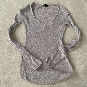 Dynamite Heathered Gray Long Sleeve Top